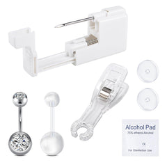 QWALIT belly button piercing gun kit in silver for precise navel piercing