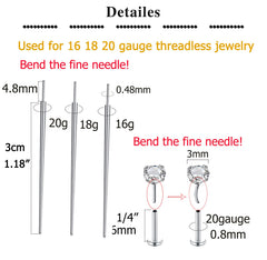 QWALIT piercing taper front view highlights threadless design and robust construction