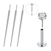QWALIT piercing taper top view shows compatibility with most threadless jewelry