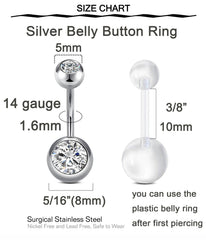 QWALIT plastic belly button ring for gentle early wear