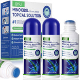 QYFJ 3-pack minoxidil bottle for hair and beard growth, compact and travel-ready.