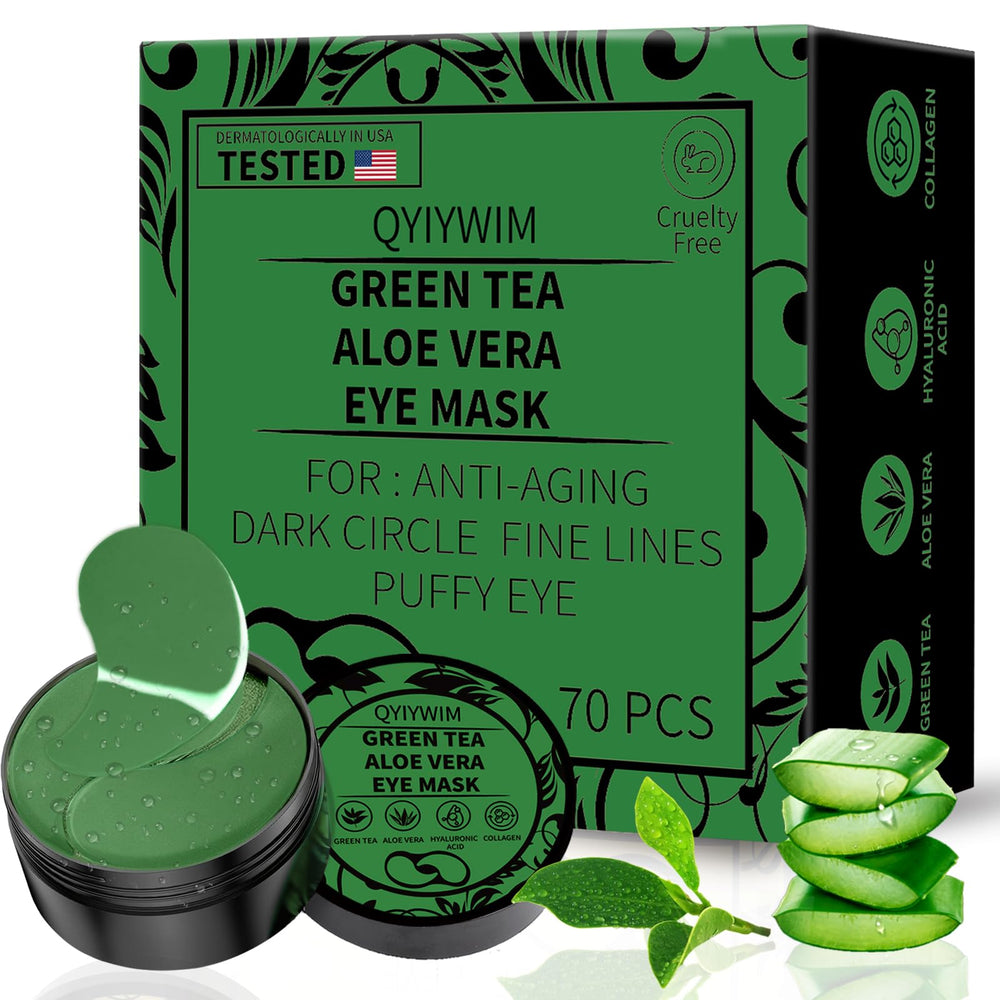 Almohadillas Qyiywim para ojos con té verde para aliviar ojeras e hinchazón.