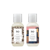 R+Co Dallas Biotin shampoo travel bottle for on-the-go styling and portability.