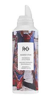 R+Co Rodeo Star Thickening Style Foam bottle on surface for lift