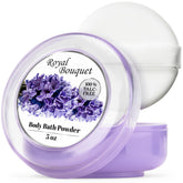 R-NEU body powder with plush puff for easy, mess-free application.