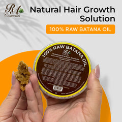 RA COSMETICS Batana Oil bottle pour shows easy daily scalp massage