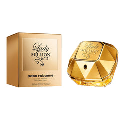 Rabanne Lady Million EDP bottle cap detail highlighting luxury hardware