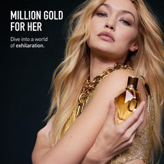 Rabanne Million Gold for Her white-flowers heart close-up showcases grand floral core for elegant presence