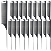 Rabetly metal carbon parting combs set in black for precise parting and braids.