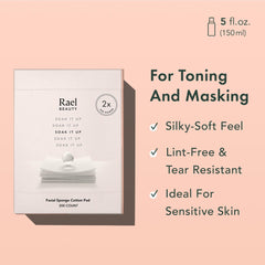 Rael cotton pads for face makeup remover that leaves a spotless lint-free finish