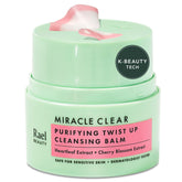 Rael Miracle Clear cleanser twist-up design for mess-free makeup removal.