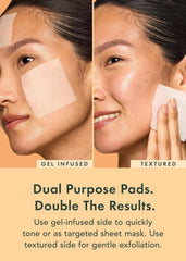 Rael Toner Pads con beta-caroteno para realzar la luminosidad natural.