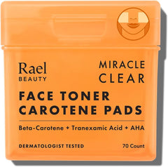Rael Toner Pads con doble textura y suero infusionado para uso focal.