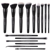 Raffaello 15-piece makeup brush set with soft synthetic bristles for even foundation and powder application.