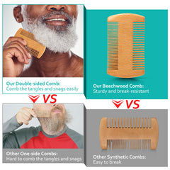 RAFFIN wooden comb closeup, detangles hair without static.