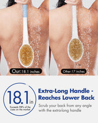 Rafow cepillo de doble cara con cerdas duras y suaves para exfoliar