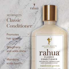 Rahua Classic Conditioner applied through mid-lengths to ends showing detangling ease