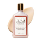 Rahua Enchanted Island Conditioner bottle highlighting vegan formula for all hair types and shine