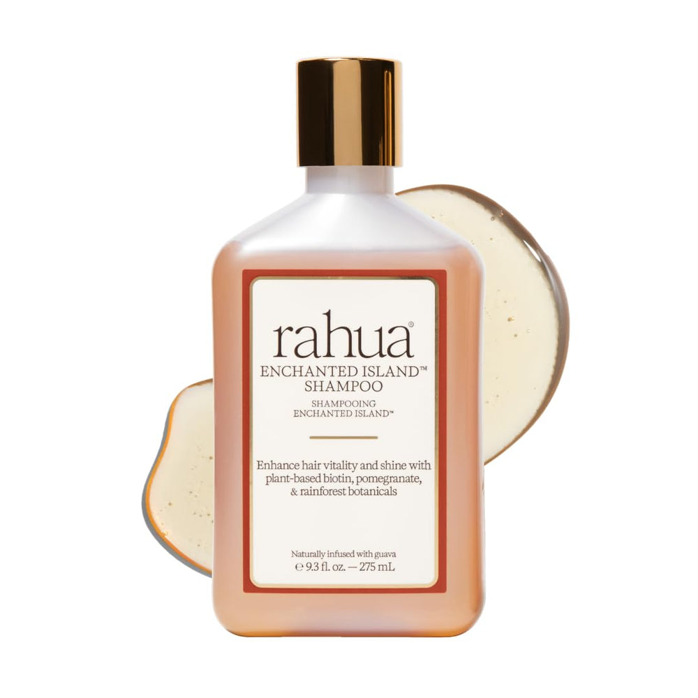Rahua Enchanted Island Shampoo bottle front for vibrant shine.
