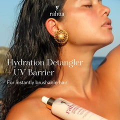 Rahua Shine-Enhancing Leave-In shows silky, manageable hair.
