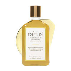 Rahua Voluminous Shampoo bottle close-up showing lift for fine hair