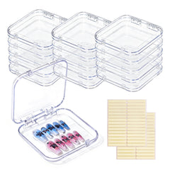 Raisetip 16-pcs acrylic nail storage box transparent display showing nail designs clearly