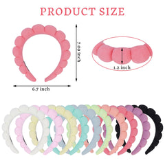 RAISEY terry cloth headband close-up shows plush padding for gentle contact.