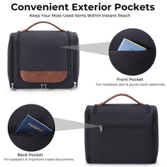 Ralnitote interior organization with mesh pockets and clear sections