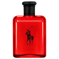 Ralph Lauren Polo Red bottle close-up, bold design for confident evenings.