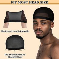 Ramede wave cap 10-pack black — lightweight, stretchy fit ideal for sleeping and hair day maintenance.
