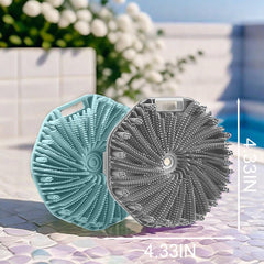 RamPula shower brush with non slip grip for safe comfortable exfoliation and quick drying storage