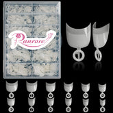 Ranrose 600pcs short nail tips with oval half-cover for natural DIY nails