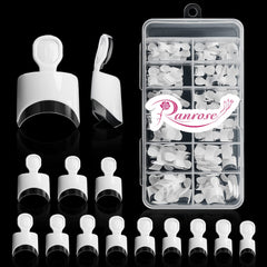 Ranrose box of white French nail tips, easy storage and quick access for DIY nails.