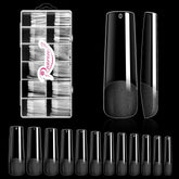 Ranrose long straight nail tips, full-cover XXL, close-up view for nail extensions.