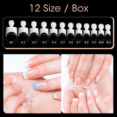 Ranrose round handle aids precise placement during nail tips application.