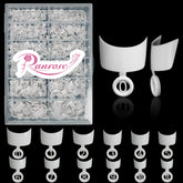 Ranrose short French half-cover nails with white tips for natural everyday look.