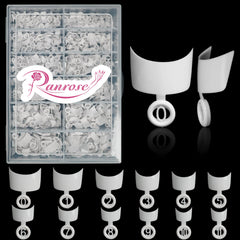 Ranrose short French half-cover nails with white tips for natural everyday look.