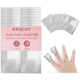 RAQEHO remover esmalte en envoltorios de aluminio, absorbe acetona para mayor eficacia.