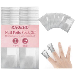 RAQEHO remover esmalte en envoltorios de aluminio, absorbe acetona para mayor eficacia.