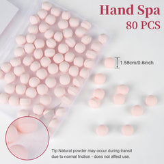 RAQEHO Rose Soak Ball closeup reveals oils and fizz for soothing manicure