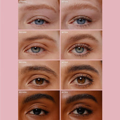 Rare Beauty mascara brush close-up emphasizing precise volume control.
