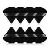 rareius triangular powder puff front view shows velvet texture for a smooth foundation finish