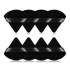 rareius triangular powder puff front view shows velvet texture for a smooth foundation finish