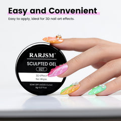 RARJSM 3D line-design gel enables intricate patterns with defined shapes.
