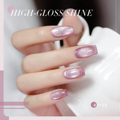 Diamond cat eye glitter creates a high‑gloss, shimmering effect.