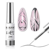 RARJSM Metallic Silver Gel Liner with chrome finish for striking home nail art.
