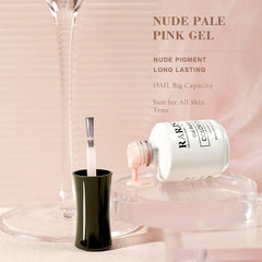 RARJSM nude gel polish brush applying smooth, even coverage.