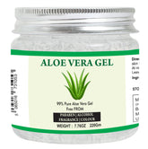Raslok Aloe Vera Gel 99% puro en bote, hidratación suave para la piel.