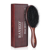 RAVEGO dual-bristle hair brush for versatile detangling and smoothing.