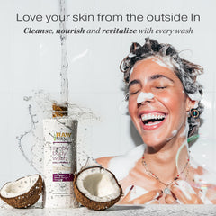 RAW SUGAR Pineapple Maqui Berry Reviver hands-lather — hydrates while you shower